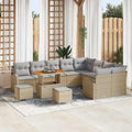 Garten-Sofa-Set mit Kissen 12 pcs Beige und Hellgrau
