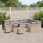 Garten-Sofa-Set mit Kissen 12 pcs Beige und Hellgrau