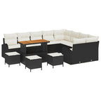 Garten-Sofa-Set mit Kissen 13 pcs Schwarz und Creme