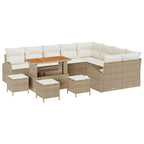 Garten-Sofa-Set mit Kissen mit Speicher 13 pcs Beige und Creme