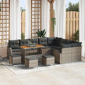 Garten-Sofa-Set mit Kissen mit Speicher 13 pcs Grau