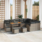 Garten-Sofa-Set mit Kissen mit Speicher 13 pcs Grau