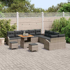 Garten-Sofa-Set mit Kissen mit Speicher 13 pcs Grau