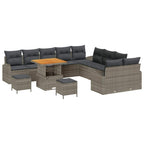 Garten-Sofa-Set mit Kissen mit Speicher 13 pcs Grau