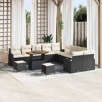 Garten-Sofa-Set mit Kissen 13 pcs Schwarz und Creme