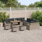 Garten-Sofa-Set mit Kissen mit Speicher 14 pcs Grau