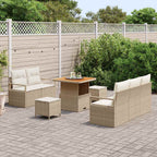 Garten-Sofa-Set mit Kissen mit Speicher 8 pcs Beige und Creme