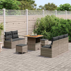 Garten-Sofa-Set mit Kissen mit Speicher 8 pcs Grau