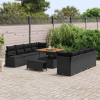 Garten-Sofa-Set mit Kissen mit Kissen Schwarz 100 x 100 x 71 cm