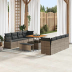 Garten-Sofa-Set mit Kissen mit Speicher Grau 100 x 100 x 71 cm