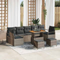 Garten-Sofa-Set mit Kissen mit Speicher mit Kissen 10 pcs Grau