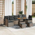 Garten-Sofa-Set mit Kissen mit Speicher mit Kissen 10 pcs Grau