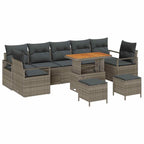 Garten-Sofa-Set mit Kissen mit Speicher mit Kissen 10 pcs Grau