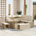 Garten-Sofa-Set mit Kissen mit Speicher 8 pcs Beige und Creme