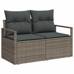 Garten-Sofa-Set mit Kissen mit Speicher 9 pcs Grau