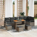 Garten-Sofa-Set mit Kissen mit Speicher 10 pcs Grau