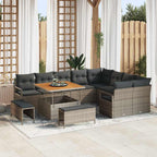 Garten-Sofa-Set mit Kissen mit Speicher 12 pcs Grau