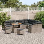 Garten-Sofa-Set mit Kissen mit Speicher 12 pcs Grau