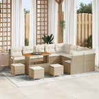 Garten-Sofa-Set mit Kissen mit Speicher 13 pcs Beige und Creme