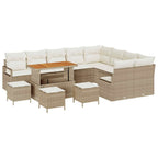 Garten-Sofa-Set mit Kissen mit Speicher 13 pcs Beige und Creme