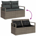 Garten-Sofa-Set mit Kissen mit Speicher 13 pcs Grau