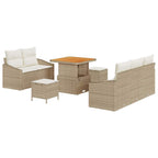 Garten-Sofa-Set mit Kissen mit Speicher 8 pcs Beige und Creme