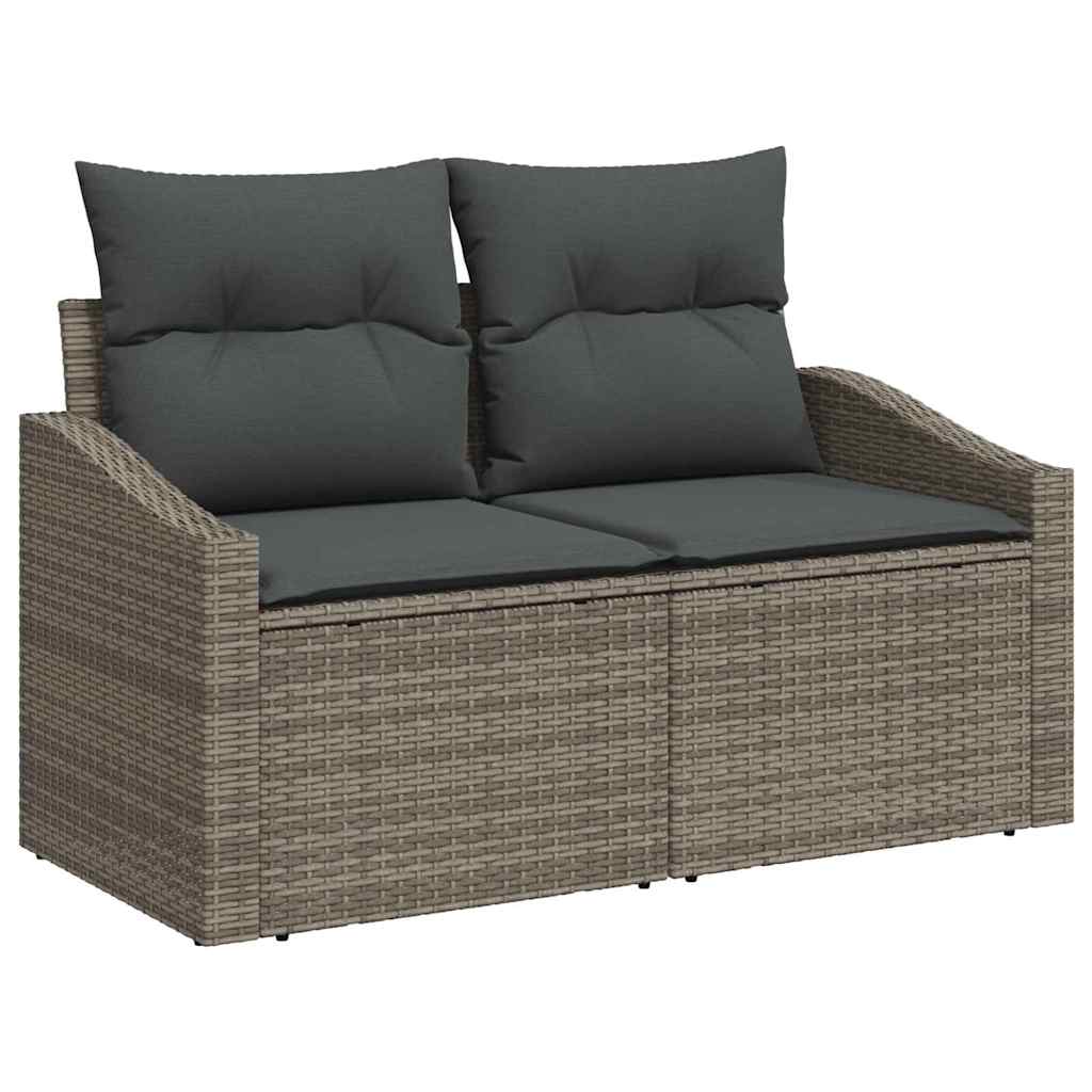 Garten-Sofa-Set mit Kissen mit Speicher 8 pcs Grau