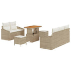 Garten-Sofa-Set mit Kissen mit Speicher 8 pcs Beige und Creme
