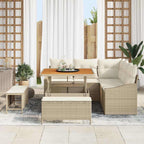 Gartensofa-set mit Kissen mit Speicher 8 pcs Beige Poly Rattan