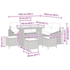 Gartensofa-set mit Kissen mit Speicher 9 pcs Beige Poly Rattan