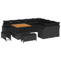 Gartensofa-set mit Kissen 12 pcs Schwarz Poly Rattan