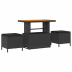 Gartensofa-set mit Kissen 8 pcs Schwarz Poly Rattan