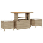 Gartensofa-set mit Kissen mit Speicher 8 pcs Beige Poly Rattan
