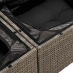 Gartensofa-set mit Kissen mit Speicher 9 pcs Grau Poly Rattan