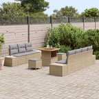 Gartensofa-set mit Kissen mit Speicher 10 pcs Beige Poly Rattan