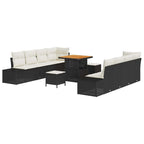 Gartensofa-set mit Kissen Schwarz 80 x 80 x 71 cm Poly Rattan
