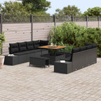 Gartensofa-set mit Kissen Schwarz 100 x 100 x 71 cm Poly Rattan