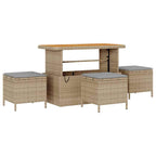 Gartensofa-set mit Kissen mit Speicher 10 pcs Beige Poly Rattan