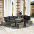 Gartensofa-set mit Kissen mit Speicher 10 pcs Grau Poly Rattan