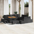 Gartensofa-set mit Kissen 13 pcs Schwarz Poly Rattan