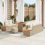 Garten-Sofa-Set mit Kissen mit Speicher 8 pcs Beige und Creme