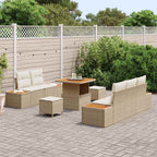 Garten-Sofa-Set mit Kissen mit Speicher 8 pcs Beige und Creme