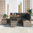 Gartensofa-set mit Kissen mit Speicher 8 pcs Grau Poly Rattan