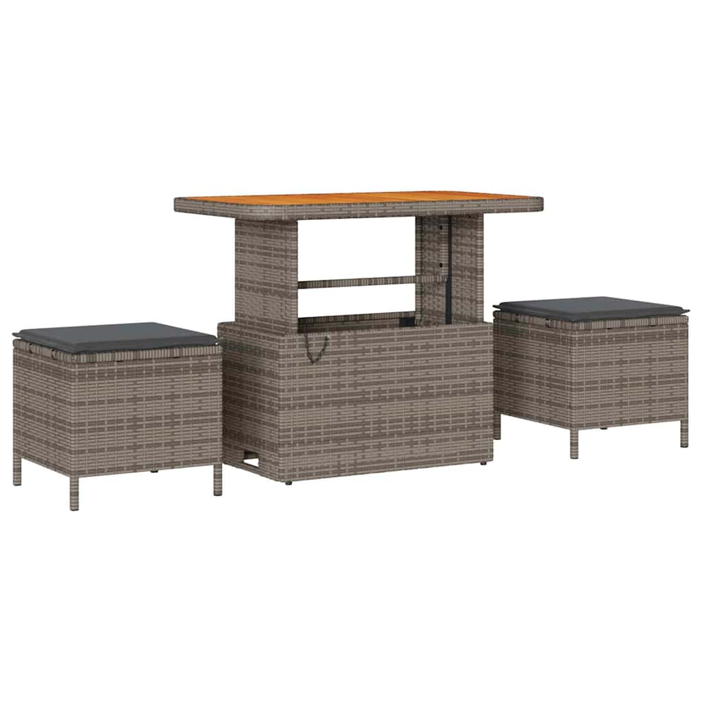 Gartensofa-set mit Kissen 10 pcs Grau Poly-Rattan