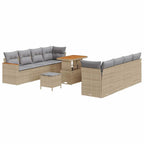 Gartensofa-set mit Kissen 12 pcs Beige Poly-Rattan