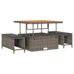Gartensofa-set mit Kissen mit Speicher 12 pcs Grau Poly Rattan