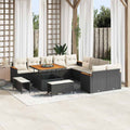 Gartensofa-set mit Kissen 13 pcs Schwarz Poly-Rattan