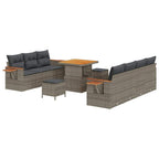 Gartensofa-set mit Kissen 13 pcs Grau Poly-Rattan