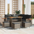 Gartensofa-set mit Kissen 10 pcs Grau Poly-Rattan