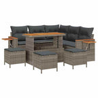Gartensofa-set mit Kissen 10 pcs Grau Poly-Rattan